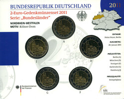 2 Euro 2011-2014 ADFGJ, 4 kpl. Serien der "Bundesländer" Nordrhein ...
